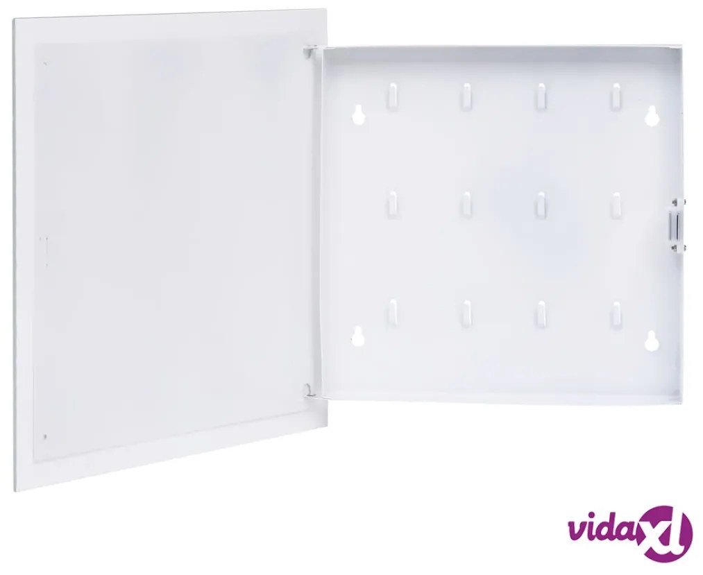 vidaXL Cassetta Portachiavi con Lavagna Magnetica Bianca 35x35x5,5 cm