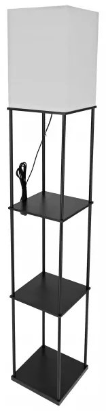 Lampada da terra con mensole 1xE27/40W/230V nero/bianco