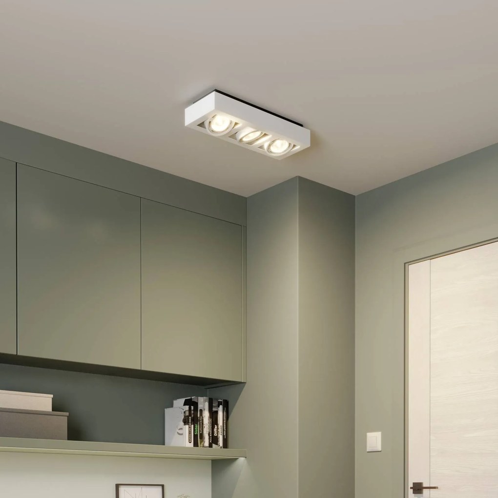 Arcchio Faretto da soffitto Ronka, GU10, a 3 luci, bianco