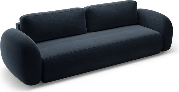 Divano blu scuro allungabile/con contenitore con rivestimento in ciniglia 262 cm Tonale – Cosmopolitan Design