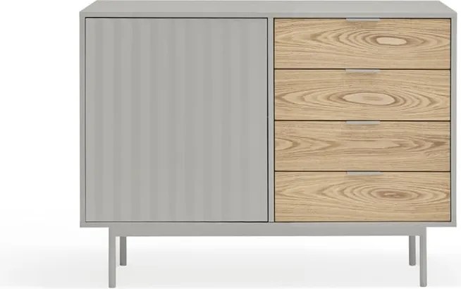 Cassettiera bassa grigia effetto rovere 108x80 cm Sierra - Teulat