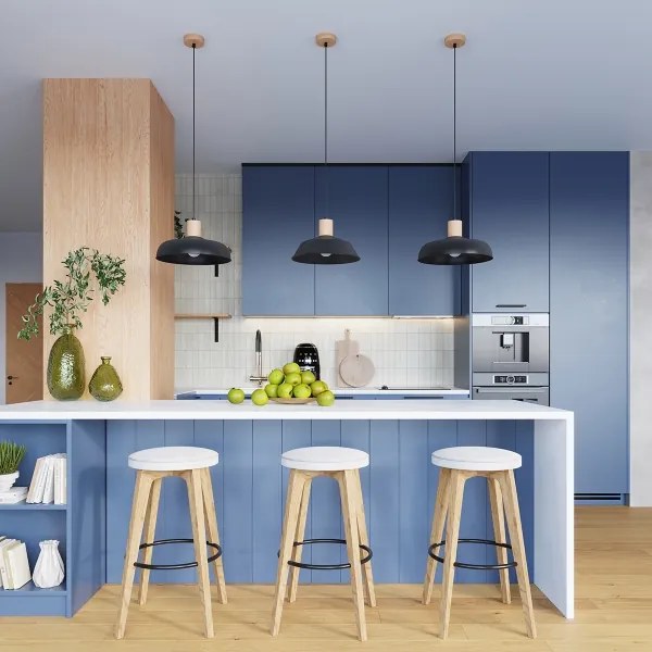 Sollux SL.1324 - Lampadario a sospensione con filo INDY 1xE27/15W/230V diametro 38 cm nero