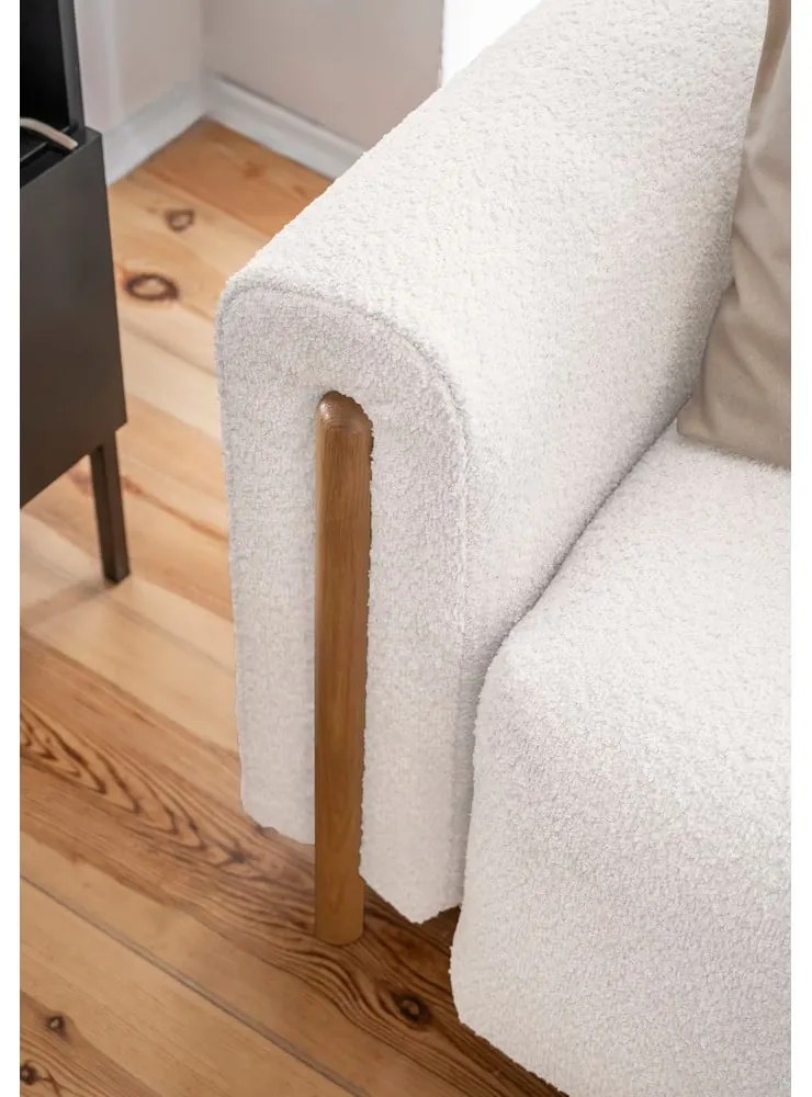 Divano color crema allungabile/con contenitore e rivestimento in bouclé 244 cm Arcadova – ELTAP