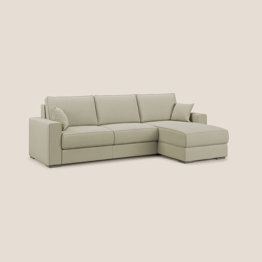 Dream Divano letto angolare in tessuto smacchiabile T05 panna