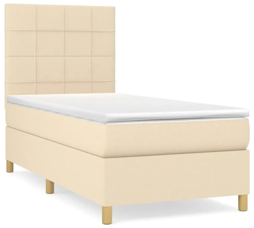 Giroletto a molle con materasso crema 80x200 cm intessuto