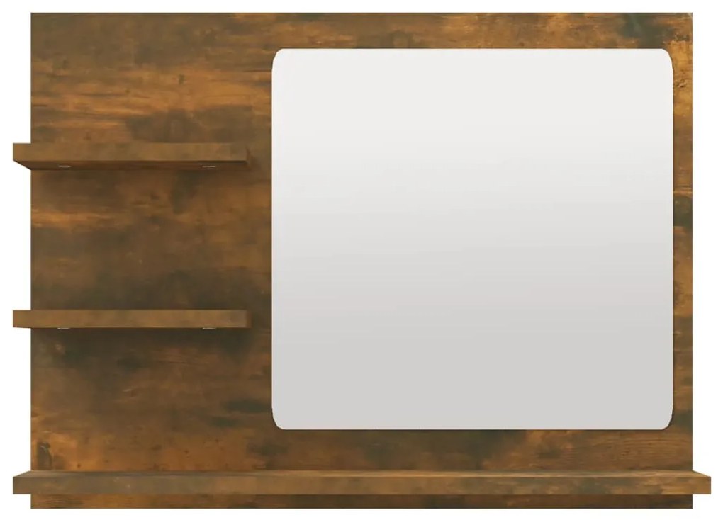 Specchio da bagno rovere fumo 60x10,5x45cm in legno multistrato