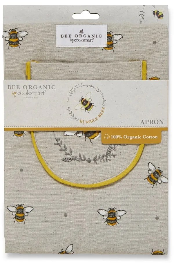 Grembiule in cotone beige e giallo Bumble Bees - Cooksmart ®