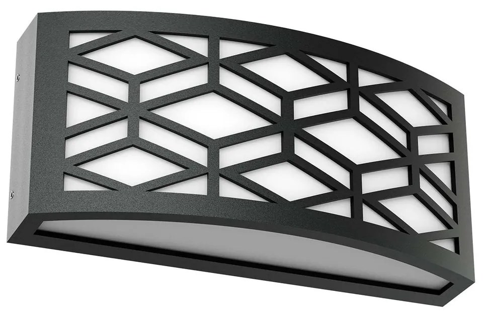 Applique Slim per Esterni con Griglia decorativa IP65 - E27 Nera