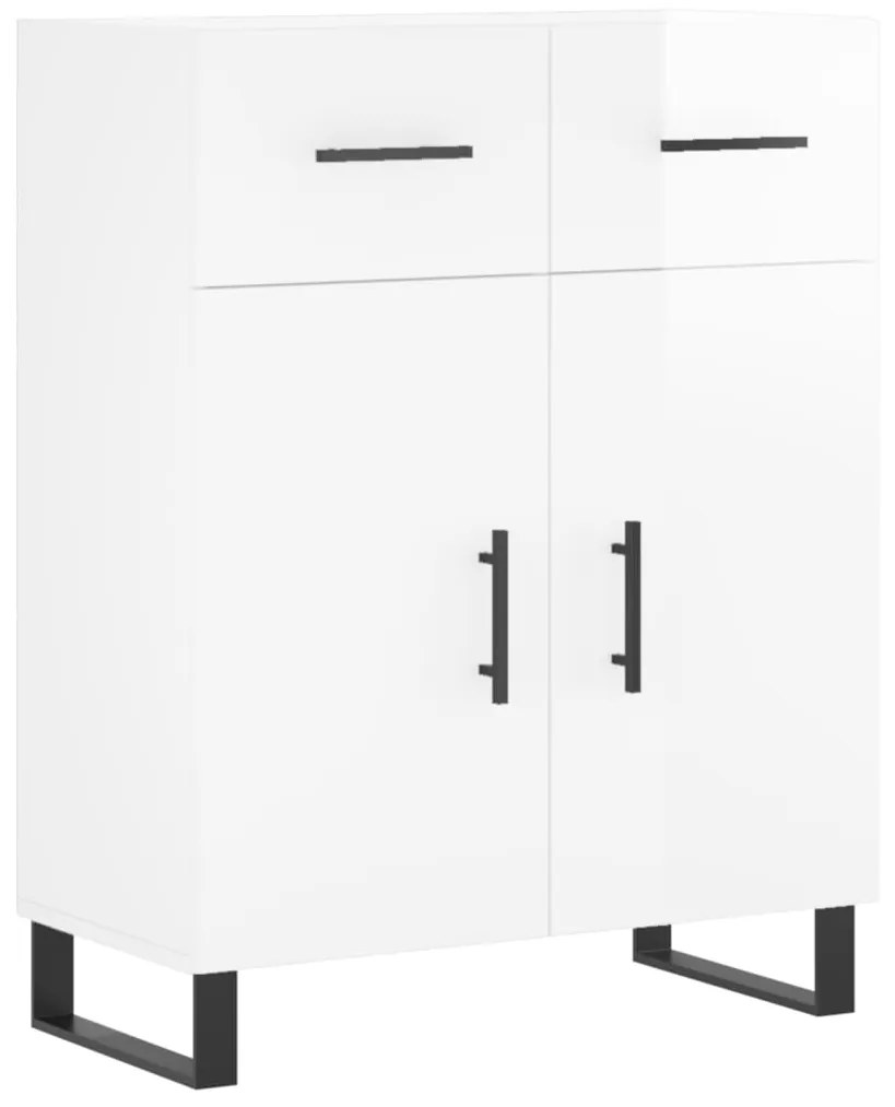 Credenza 69,5x34x90 cm in legno multistrato bianco lucido