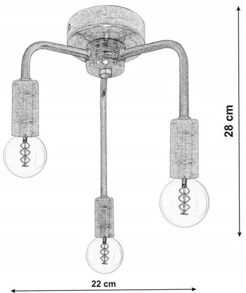 Lampadario da parete SAGA 3xE27/40W/230V