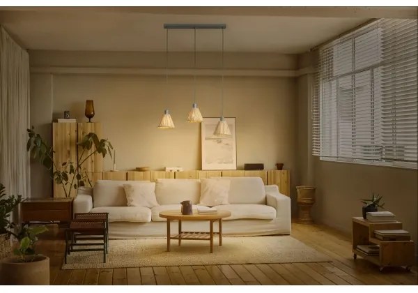 Ledvance - Lampadario a sospensione con filo DECOR RAFFIA 3xE27/15W/230V bastone di rafia