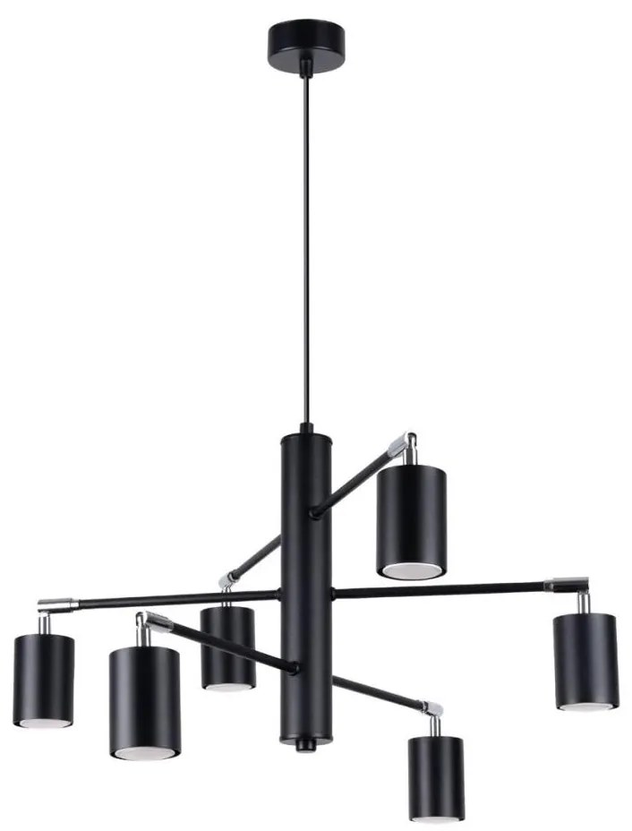Sollux SL.1207 - Lampadario a sospensione con filo LEMMI 6xGU10/10W/230V nero