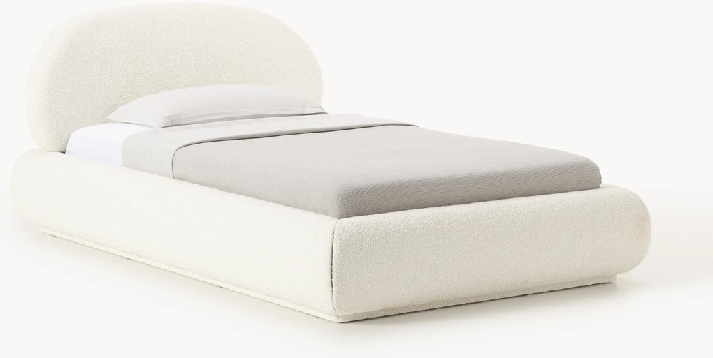 Letto singolo imbottito in bouclé Alba