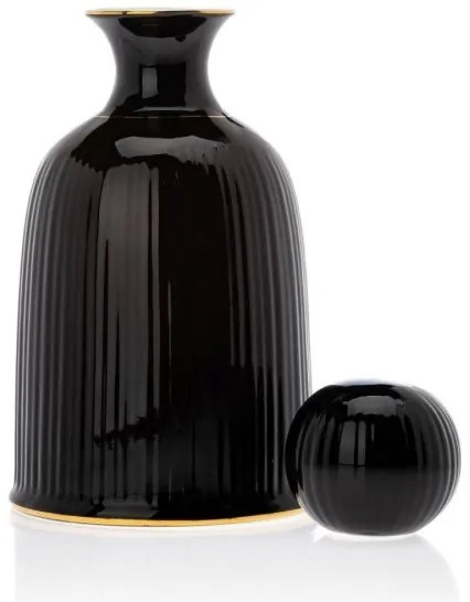 Set di tazzine in ceramica con caraffa e vassoio KENDI nero