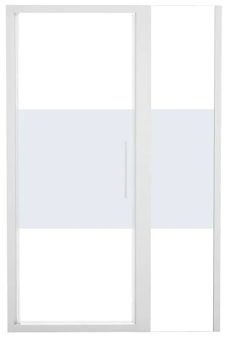 Porta doccia rettangolare Record 110 x 70 cm, H 195 cm in vetro, spessore 60 mm serigrafato bianco