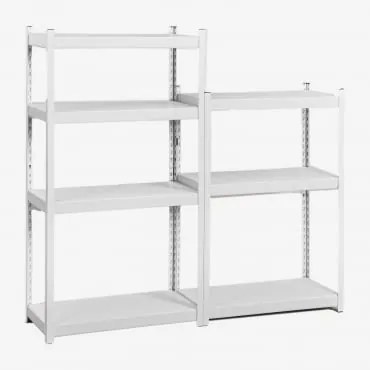 Set Di 2 Ripiani In Acciaio (150-120x80 Cm) Crenzi Bianco - Sklum