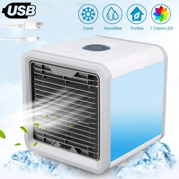 Trade Shop - Mini Condizionatore Portatile Deumidificatore A Acqua Usb Ventilatore Auto Led