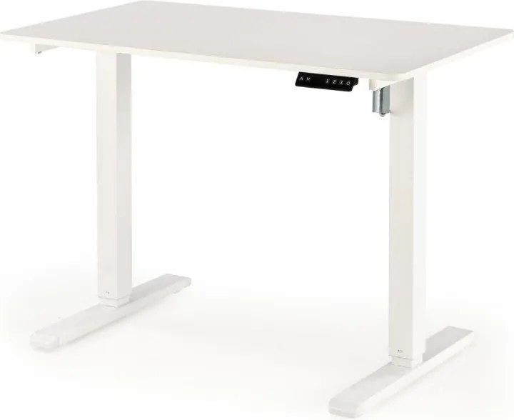 Scrivania B53 con funzione di regolazione in altezza in bianco/bianco - L105 cm