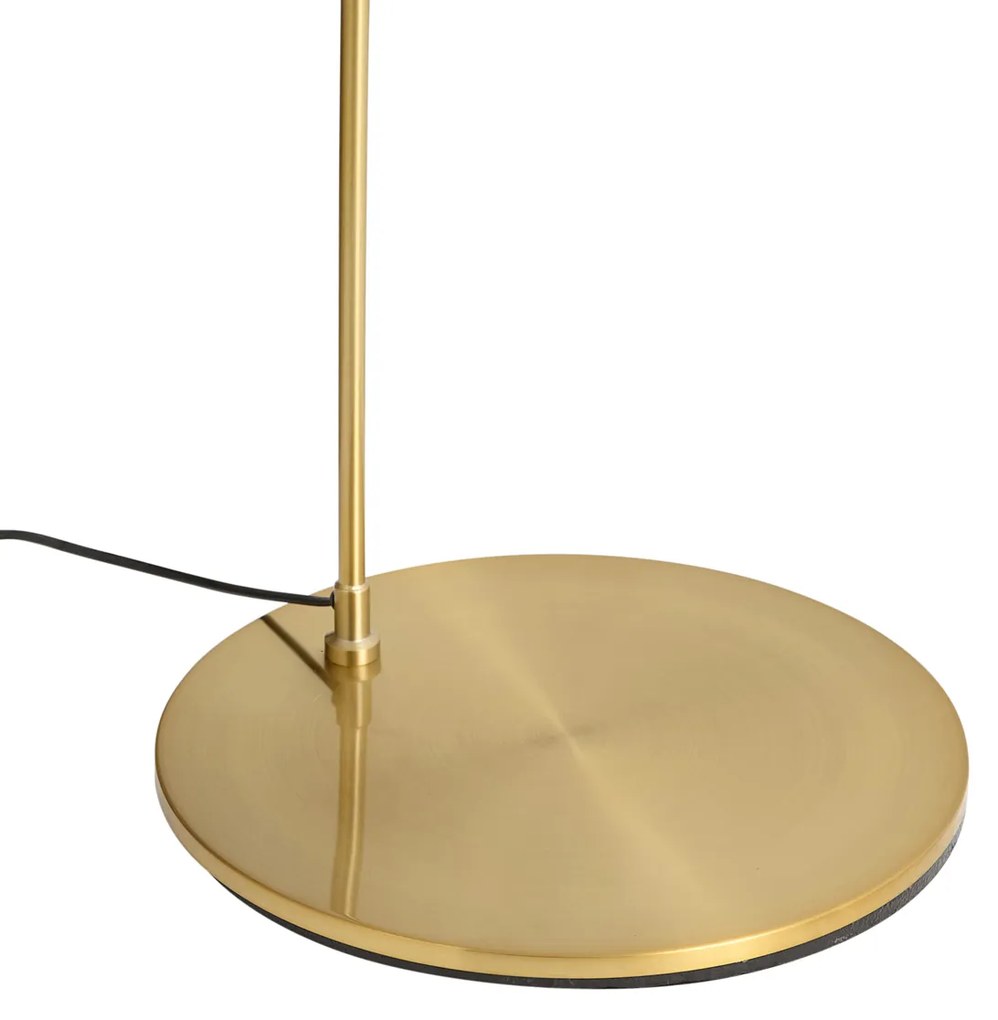 Lampada ad arco moderna ottone con paralume beige - Vinossa