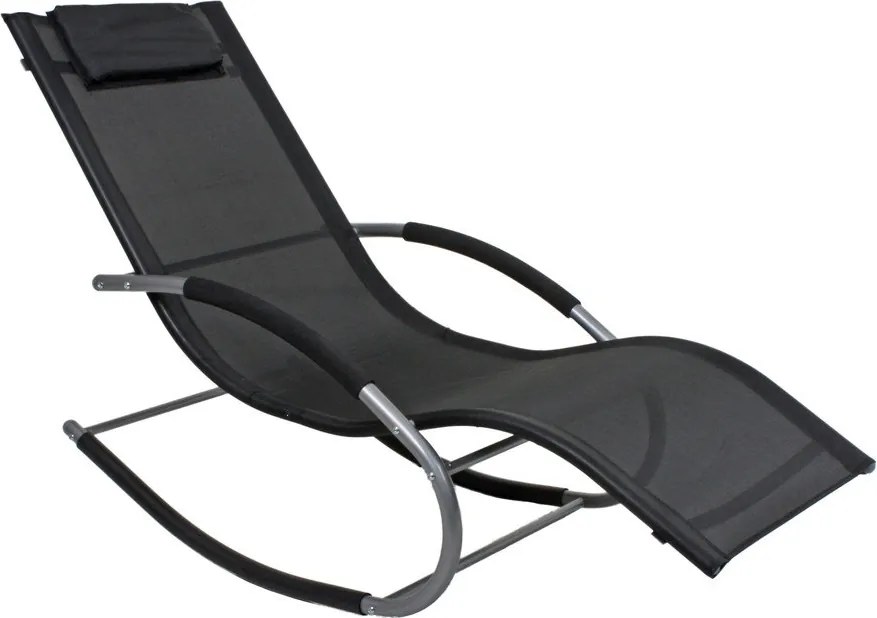 Lettino da giardino in metallo nero Naxos - Garden Pleasure