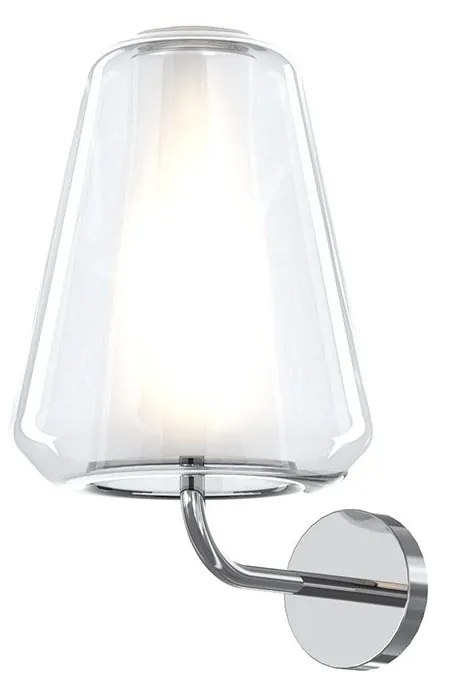 Applique Contemporanea Double Skin Gamma Metallo Cromo Vetro Trasp. 1 Luce E27