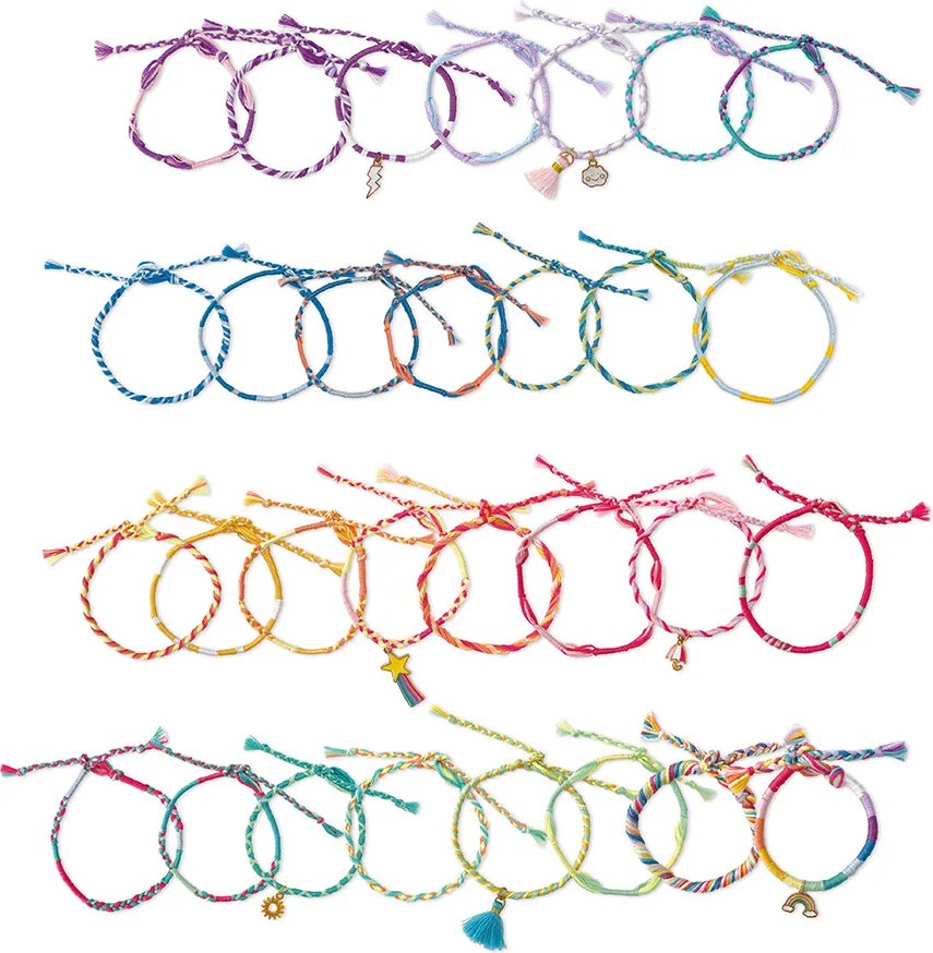 Atelier per bambini - 30 braccialetti avvolgenti arcobaleno