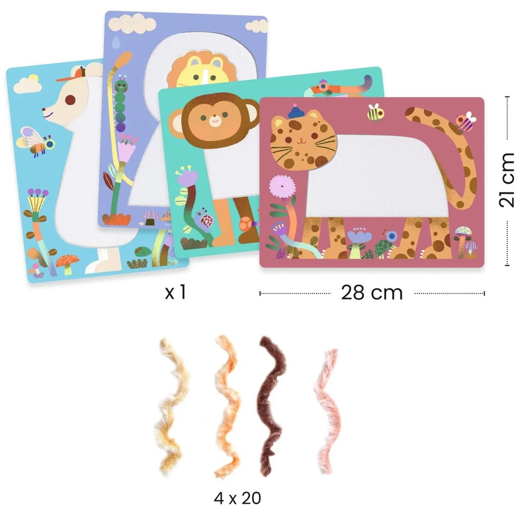 Gioco creativo - Lana e velcro - animaletti pelosi