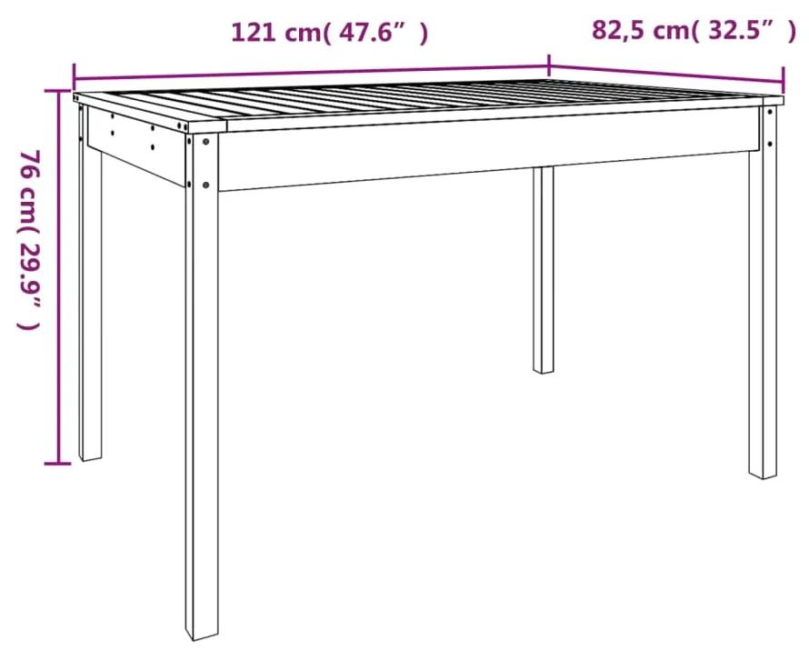 Tavolo da Giardino 121x82,5x76 cm in Legno Massello di Douglas