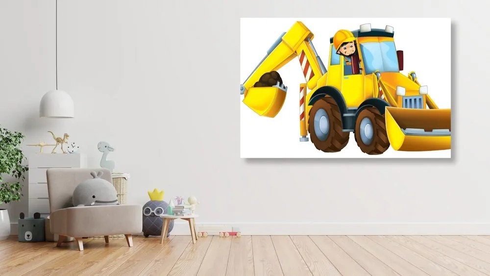 Quadro su tela – Escavatore per bambini