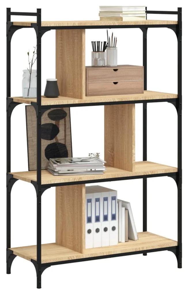 Libreria rovere sonoma 4 ripiani 76x32x123 cm legno multistrato