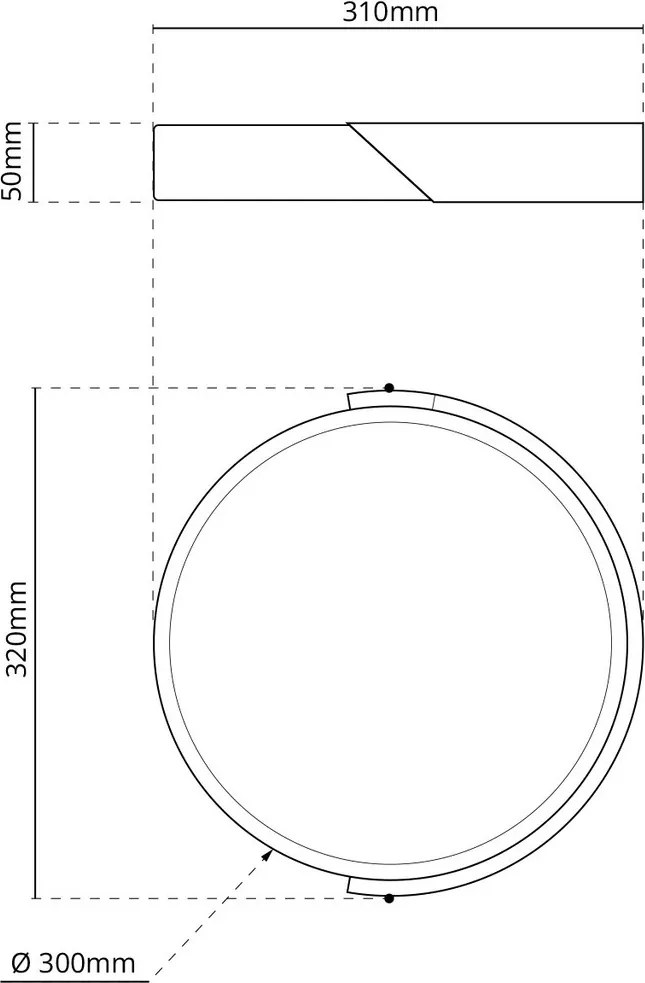 Plafoniera LED Rotonda 18W CCT Ø300mm Legno/Bianco