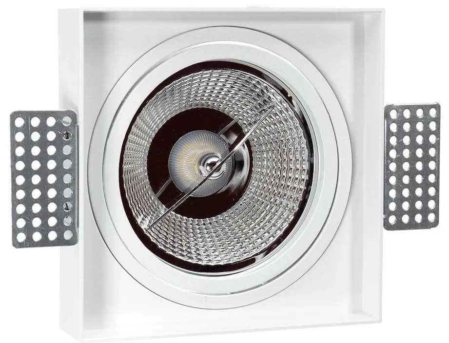 Portafaretto da Incasso AR111 Quadrato Orientabile 148x148mm - Bianco