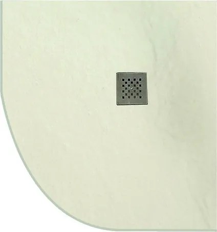 Piatto doccia semicircolare 90x90cm effetto pietra avorio - KAMALU