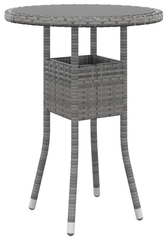 Set da pranzo per giardino 3 pz in polyrattan grigio