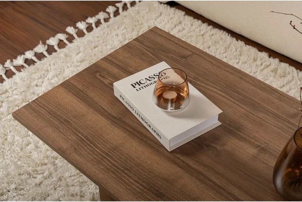 Tavolino da salotto marrone scuro con effetto noce 60x119 cm Sabin – Kalune Design