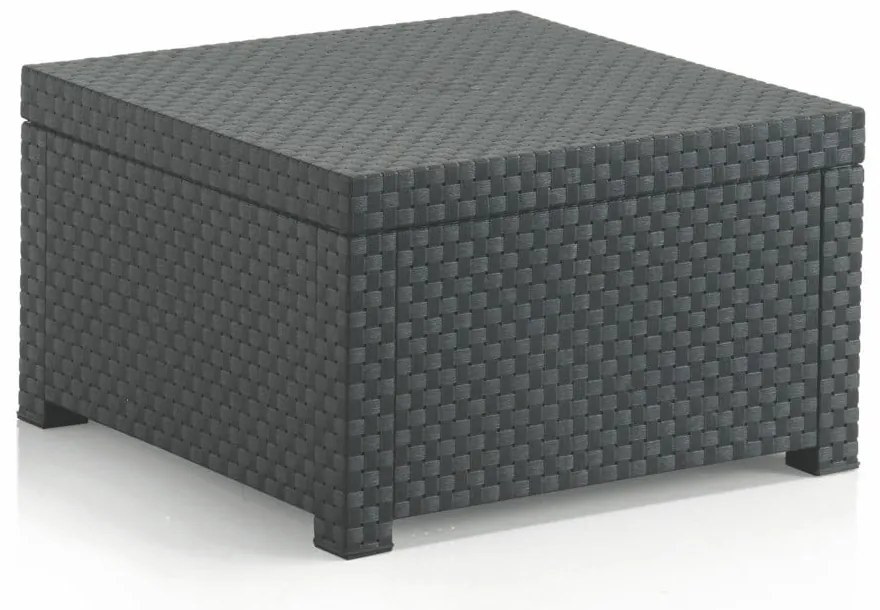 Tavolino da esterno grigio in rattan 56x56 cm - Juinsa