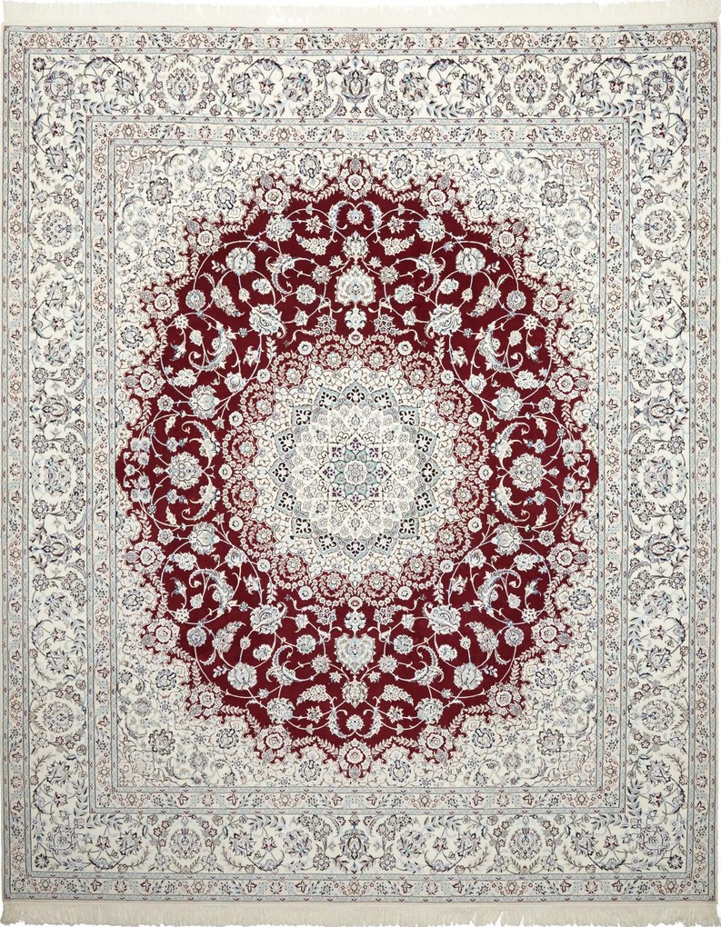 Nain Tappeto 260 x 310 Rosso (Iran) Annodato A Mano