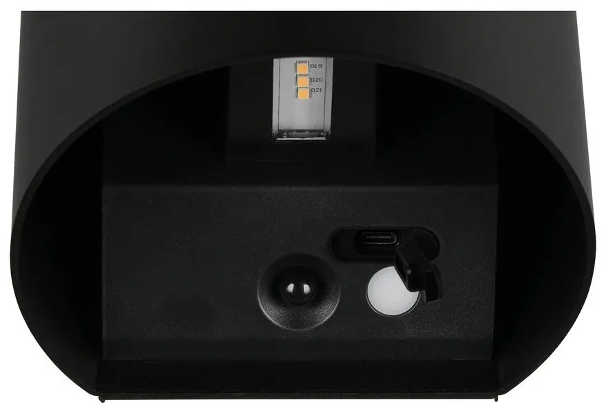 Illuminazione esterna LED con ricarica USB con sensore di movimento da parete (altezza totale 10 cm) Genie – Trio