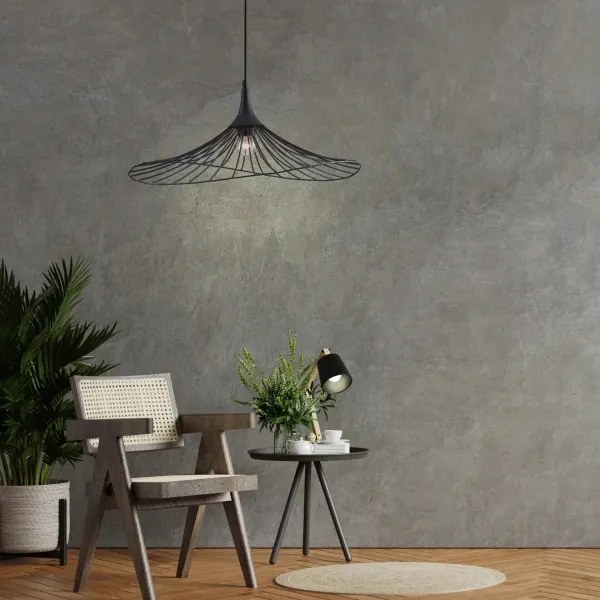 Lampadario a sospensione con filo ARIELLE 1xE27/20W/230V diametro 50 cm nero