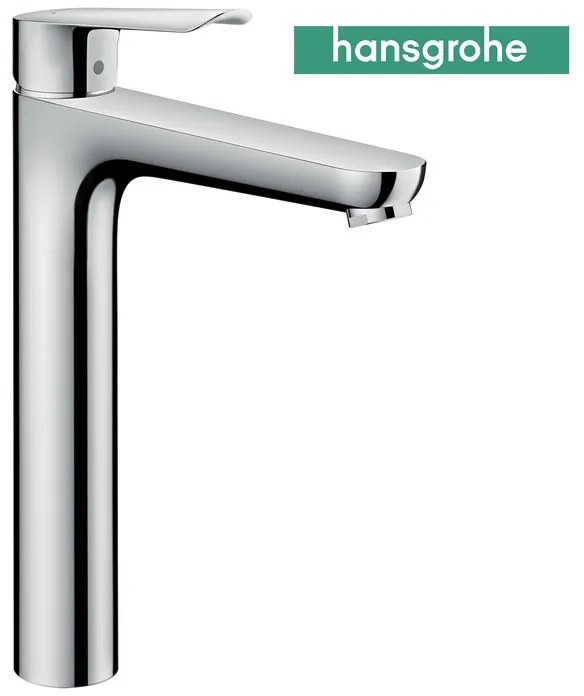 Rubinetto per lavabo Coolstart cromato Lucido HANSGROHE getto laminare cristallino a canna Alta H 30 cm