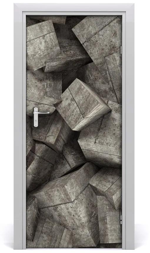 Adesivo per porta interna Cubi di cemento 75x205 cm