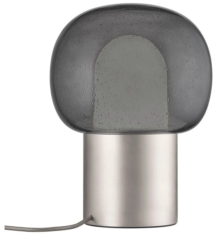 Lampada da tavolo LED argentata in alluminio con paralume in vetro (altezza totale 32 cm) Iris – Blomus