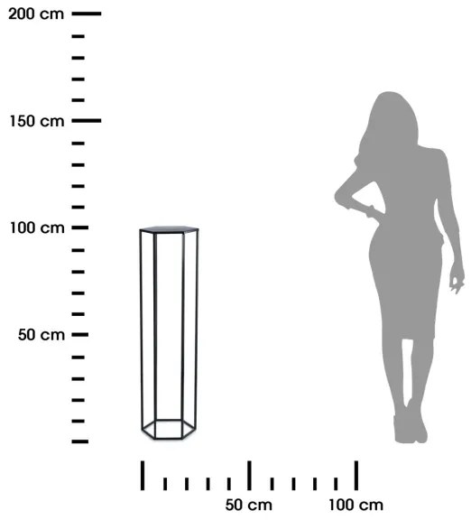 Portafiori 100x24 cm nero