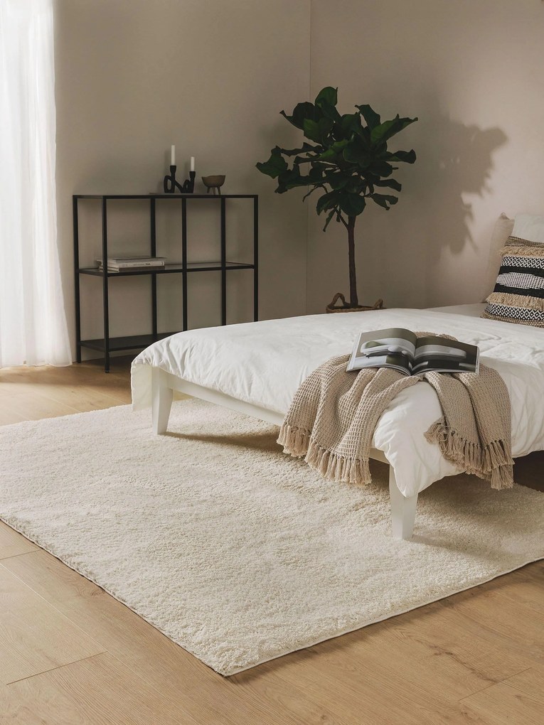 benuta Nest Tappeto a pelo lungo Soda Bianco 160x230 cm - Tappeto design moderno soggiorno