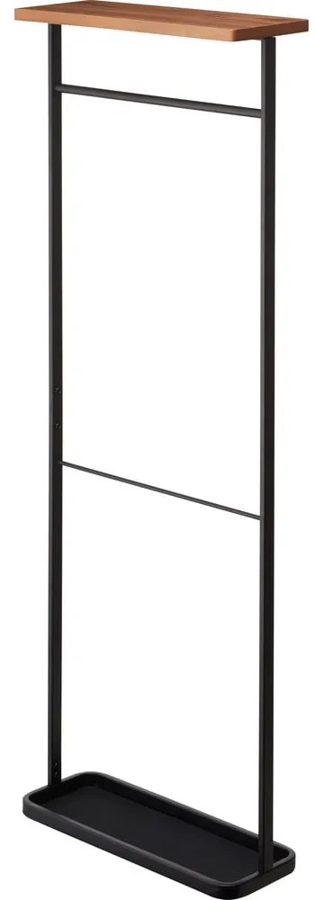 Portaombrelli nero con ripiano in legno Yamazaki Tower - YAMAZAKI