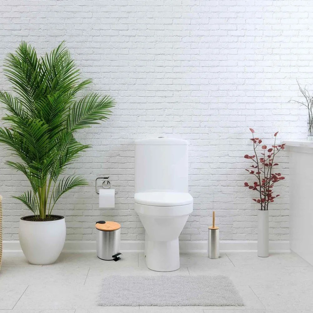 Cestino per la spazzatura color argento opaco in acciaio con pedale 5 l Adonis – Spirella