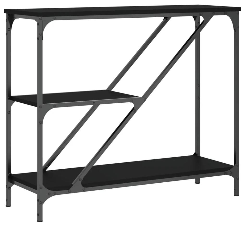 Tavolino Consolle Nero 88,5x30x75 cm in Legno Multistrato