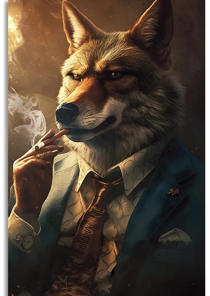 Quadro su tela – Gangster animale lupo
