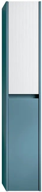 Colonna per mobile bagno Niwa 2 ante P 27 x L 30 x H 160 cm laccato opaco blu pacifico con vetro bianco