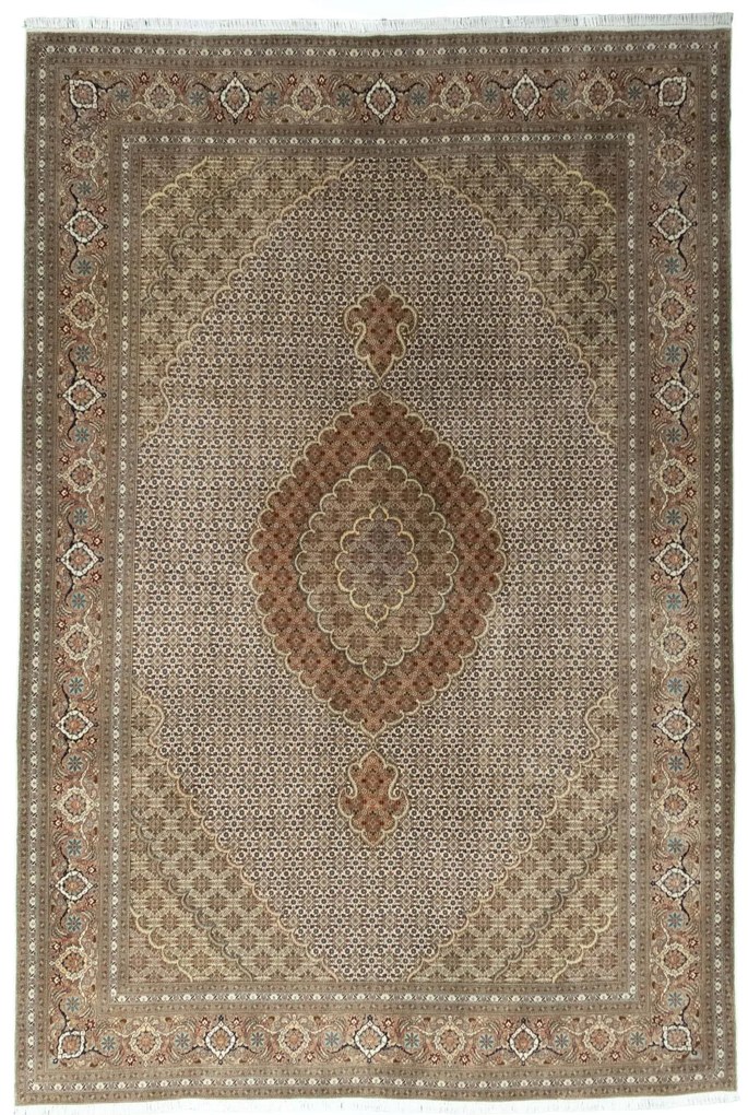 Tabriz Tappeto 200x300 Beige (Iran) Annodato A Mano